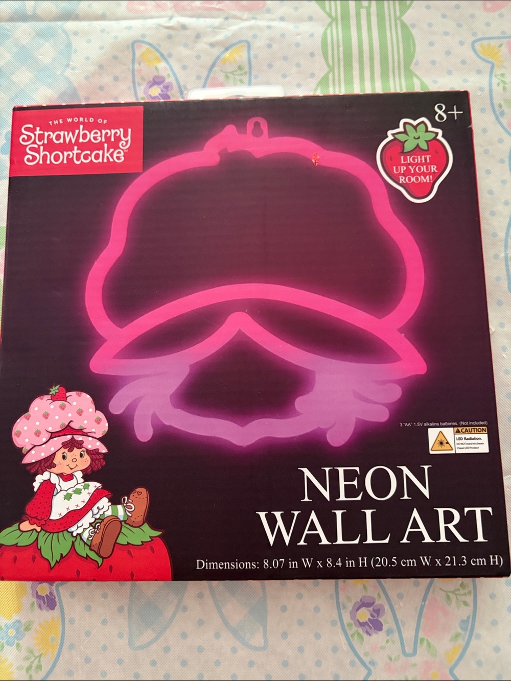 Strawberry shortcake neon wall light up art